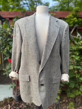 Vintage Linen Herringbone Sport Coat Blazer
